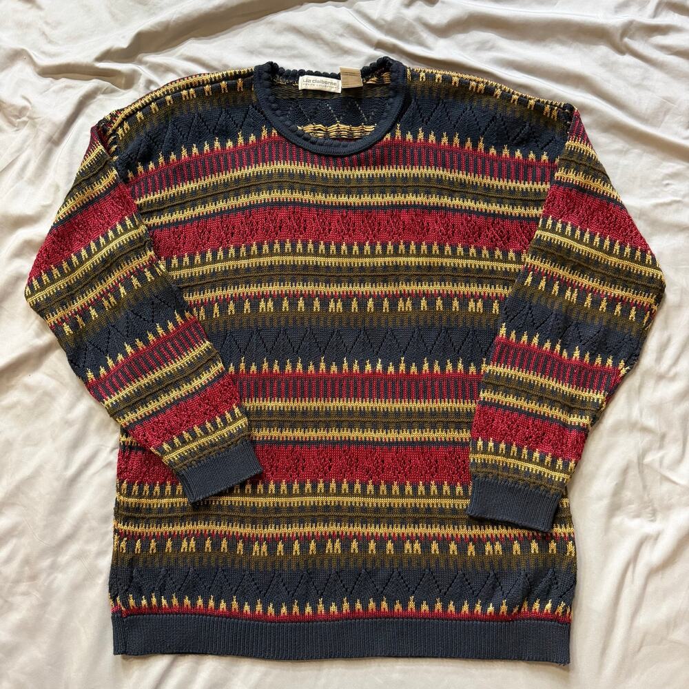 Liz Claiborne Petite Collection Fair Isle Knit Sweater Women's Petite Small - Picture 2 of 11